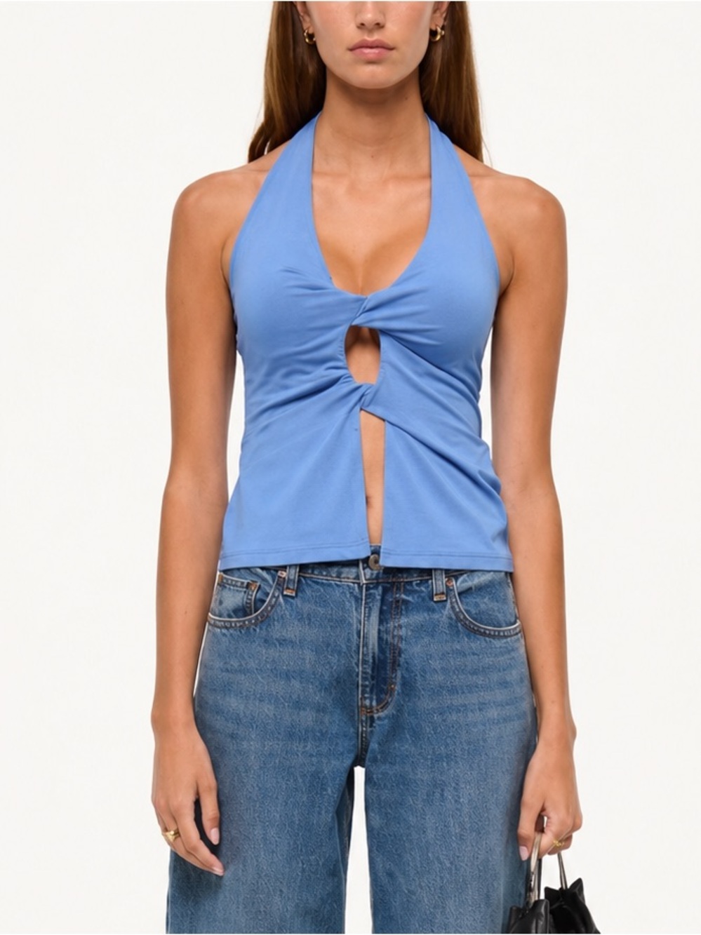 Abercrombie Bra-Free Light Blue Halter Top